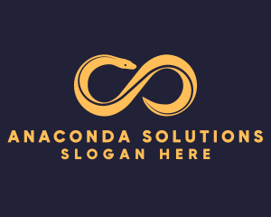 Anaconda - Yellow Wildlife Snake logo design