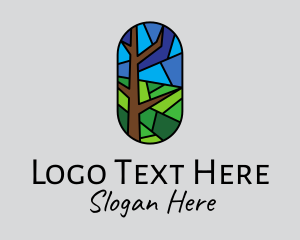 Forestry - Stained Glass Forest logo design