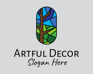 Stained Glass Forest  logo design