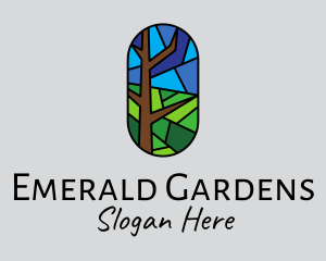 Stained Glass Forest  logo design