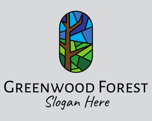 Stained Glass Forest  logo design