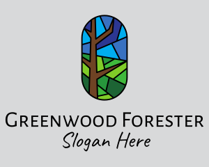 Stained Glass Forest  logo design