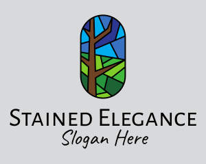 Stained Glass Forest  logo design