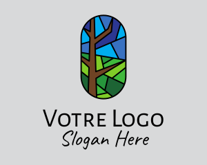 Tree Planting - Stained Glass Forest logo design