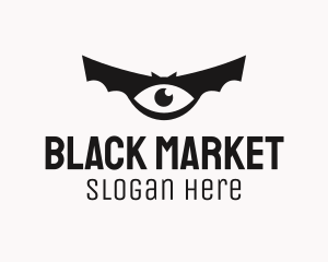 Black Bat Eye logo design