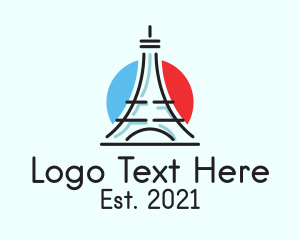 French - Eiffel Tower Travel logo design