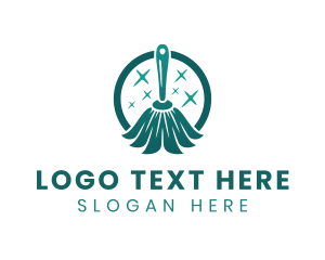 Cleanliness - Clean Housekeeping Mop logo design