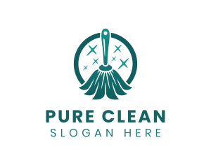 Clean Housekeeping Mop logo design