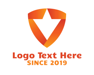 Orange Flower - Geometric Flower Shield logo design