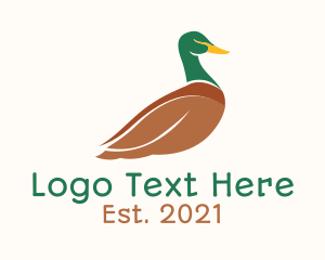 Zoology - Mallard Duck Bird logo design