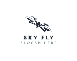 Quadcopter - Aerial Quadcopter Drone logo design