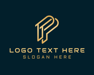 Gold - Professional Business Letter P logo design