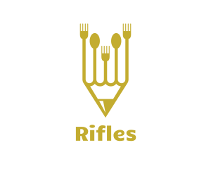 Writer - Golden Pencil Cutlery logo design