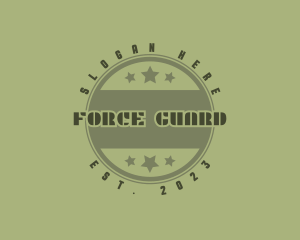 Military Star Circle  logo design