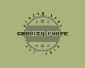 Military Star Circle  logo design