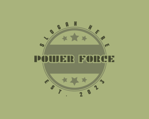 Commander - Military Star Circle logo design