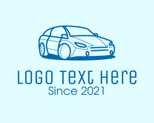 Blue Sedan Car logo design