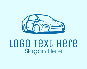 Blue Sedan Car Logo