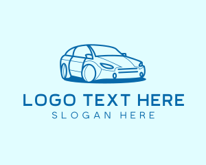 Garage - Blue Sedan Car logo design