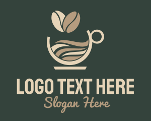 Americano - Coffee Bean Cup logo design