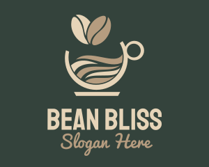 Bean - Coffee Bean Cup logo design