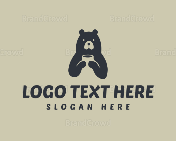 Coffee Cup Bear Drink Logo