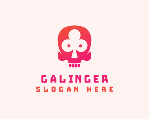 Casino - Clover Skull Gambler logo design