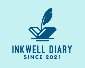 Diary - Blue Quill Book logo design