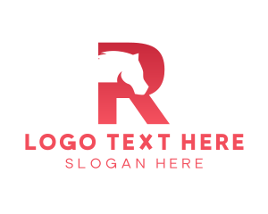 Red Letter R Horse Logo