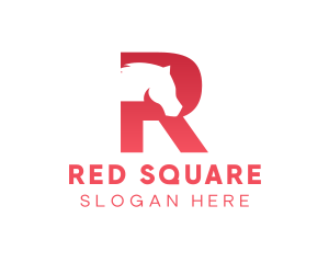 Red Letter R Horse logo design