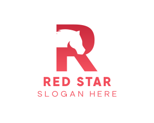 Red Letter R Horse logo design