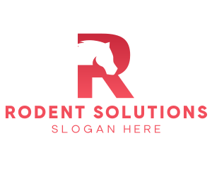 Red Letter R Horse logo design