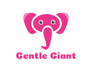 Pink Elephant Trunk logo design