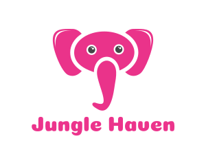 Pink Elephant Trunk logo design