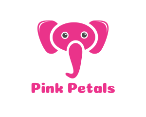 Pink Elephant Trunk logo design