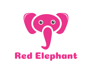 Pink Elephant Trunk logo design