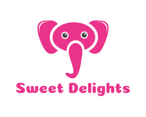 Pink Elephant Trunk logo design