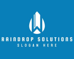 Raindrop - Water Drop Letter W logo design