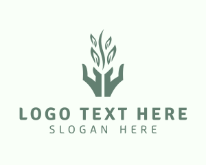 Massager - Plant Hands Massage logo design