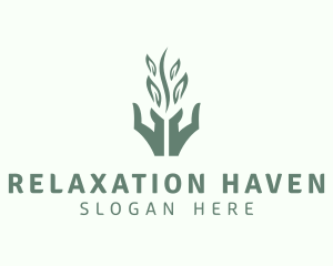 Massage - Plant Hands Massage logo design
