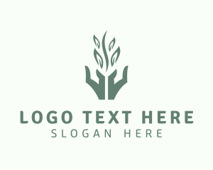 Green - Plant Hands Massage logo design