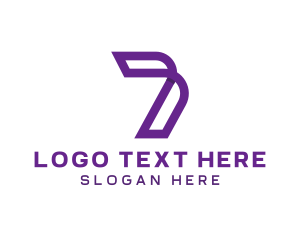 Numeral - Digital App Number 7 logo design