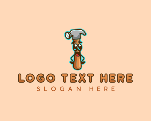 Thumbsup - Cartoon Hammer Tool logo design