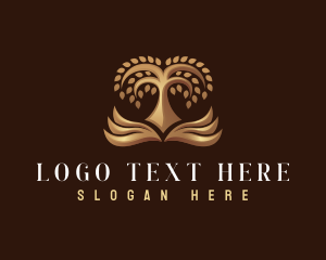 Gold - Premium Tree Book logo design