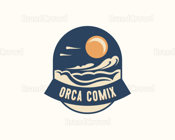 Beach Ocean Wave Logo