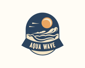 Beach Ocean Wave logo design