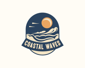 Beach Ocean Wave logo design