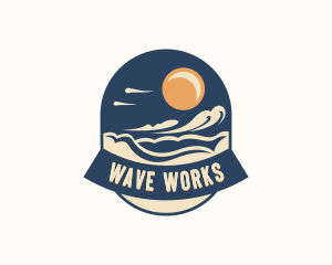 Beach Ocean Wave logo design