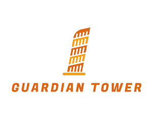 Leaning Tower of Pisa Landmark logo design