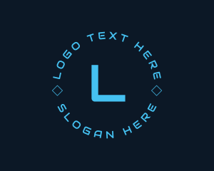 Letter At - Modern Tech Diamond logo design